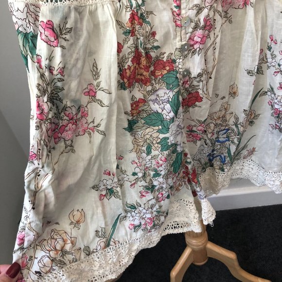 Zimmermann Cream Floral Sleeveless Cott on Play Suit Size 8 - Picture 4 of 15